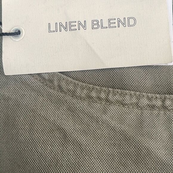 Industry- Linen blend Cargo pants. Size: 12 Color: Olive - Picture 11 of 13